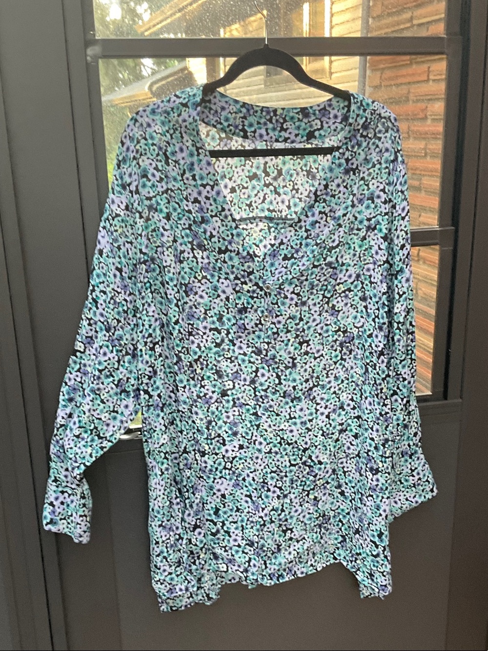 Penningtons Mint & Lavender Floral V-Neck Tunic